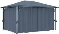 Gazebo with curtains 400 x 300 cm anthracite aluminum - Garden Gazebo