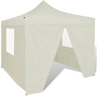 Cream folding tent 3 x 3 m with 4 walls - Garden Gazebo