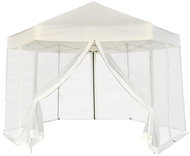 Scissor party party with 6 walls hexagon cream white 3.6x3.1 m - Garden Gazebo