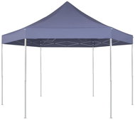 Scissor folding party tent hexagon dark blue 3.6 x 3.1 m - Garden Gazebo