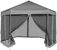 Party tent with 6 walls gray 3.6 x 3.1 m - Garden Gazebo
