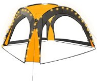 Party tent with LED lights 4 side walls 3.6 x 3.6 x 2.3 m yellow - Garden Gazebo