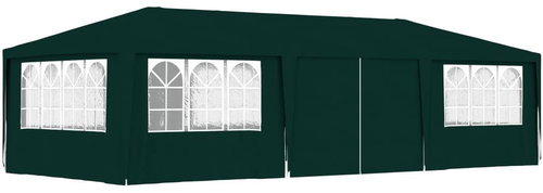 Professional party tent with sides 4 x 9 m green 90 g / m2 - Garden Gazebo - Main image