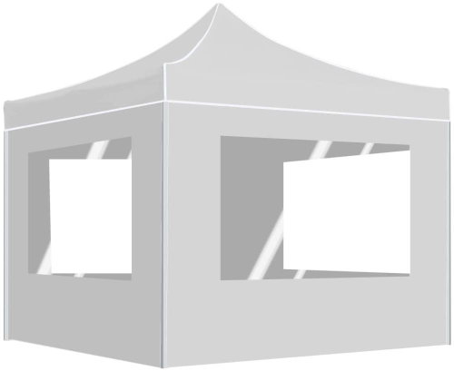 Professional folding party tent + aluminum walls 2 x 2 m white - Garden Gazebo - Main image