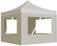 Professional folding party tent + aluminum walls 2x2 m cream - Garden Gazebo