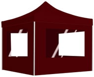 Professional folding party tent + aluminum walls 3 x 3 m burgundy - Garden Gazebo