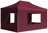 Professional folding party tent + aluminum walls 4.5x3 m burgundy - Garden Gazebo