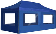 Professional folding party tent + aluminum walls 6 x 3 m blue - Garden Gazebo