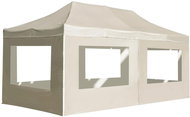 Professional folding party tent + aluminum walls 6x3 m cream - Garden Gazebo