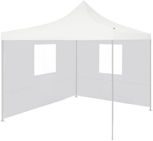 Professional folding party tent 2 sides 2 x 2 m white steel - Garden Gazebo - Main image