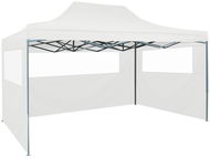 Professional folding party tent 3 sides 3 x 4 m white steel - Garden Gazebo