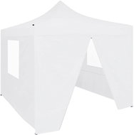 Professional folding party tent 4 sides 2 x 2 m white steel - Garden Gazebo