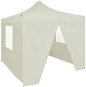 Professional folding party tent 4 sides 2x2 m steel cream - Garden Gazebo