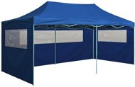 Professional folding party tent 4 sides 3 x 6 m steel blue - Garden Gazebo