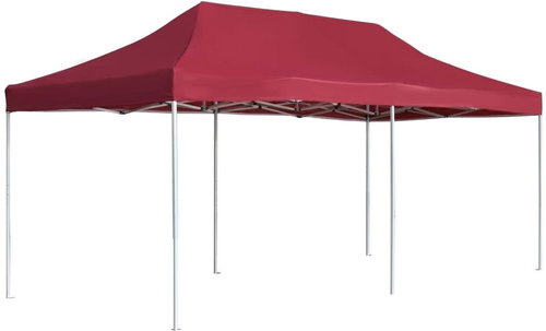 Professional folding party tent aluminum 6 x 3 m burgundy - Garden Gazebo - Main image