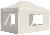 Professional folding party tent + aluminum walls 4.5x3 m cream - Garden Gazebo