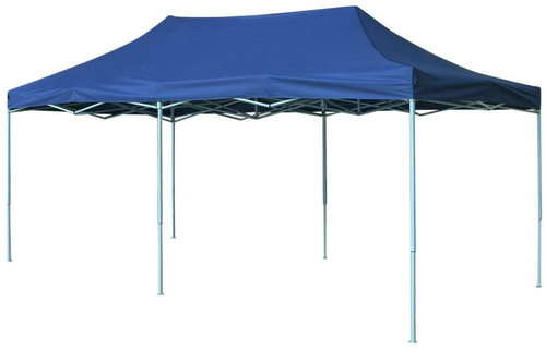 Scissor folding tent 3 x 6 m blue - Garden Gazebo - Main image
