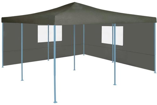 Folding gazebo with 2 sides 5 x 5 m anthracite - Garden Gazebo - Main image