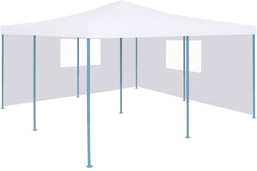 Folding gazebo with 2 sides 5 x 5 m white - Garden Gazebo - Main image