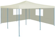 Folding gazebo with 2 sides 5 x 5 m cream - Garden Gazebo