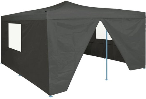 Folding gazebo with 4 sides 5 x 5 m anthracite - Garden Gazebo - Main image