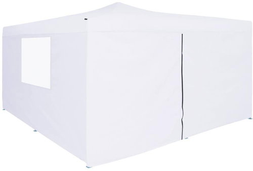 Folding gazebo with 4 sides 5 x 5 m white - Garden Gazebo - Main image