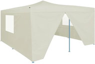 Folding gazebo with 4 sides 5 x 5 m cream - Garden Gazebo