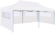 Folding scissor tent with side walls 3 x 6 m white steel - Garden Gazebo