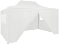 Folding party tent with 3 walls 3 x 4.5 m white - Garden Gazebo