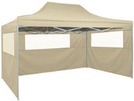 Folding tent with 3 walls 3 x 4.5 m cream - Garden Gazebo