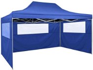 Folding tent with 3 walls 3 x 4.5 m blue - Garden Gazebo