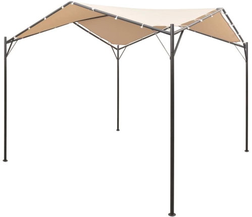 Garden gazebo 4 x 4 m beige steel - Garden Gazebo - Main image