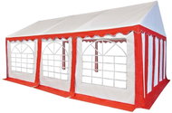 Garden gazebo red and white 4 x 6 m PVC - Garden Gazebo