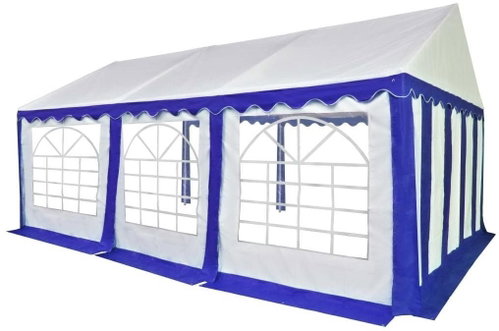 Garden gazebo PVC 3 x 6 m blue-white - Garden Gazebo - Main image