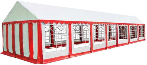 Garden Gazebo PVC 6 x 14m Red-white - Garden Gazebo - Main image