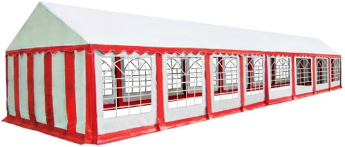 Garden Gazebo PVC 6 x 16m Red-white - Garden Gazebo - Main image