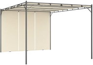Garden gazebo with side curtain 4 x 3 x 2.25 m cream - Garden Gazebo
