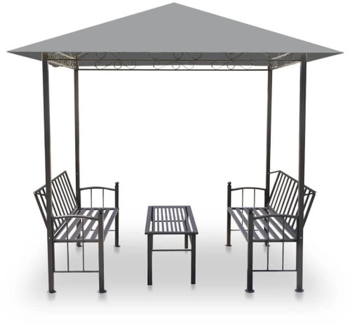 Garden gazebo with table and benches 2,5x1,5x2,4 m anthracite - Garden Gazebo - Main image
