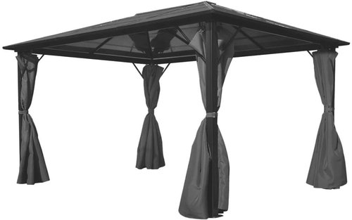 Garden Gazebo with Curtains, Aluminium Anthracite 400 x 300cm - Garden Gazebo - Main image