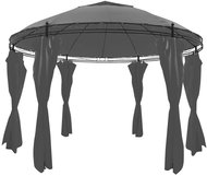 Garden gazebo with circular curtains 3.5 x 2.7 m anthracite - Garden Gazebo