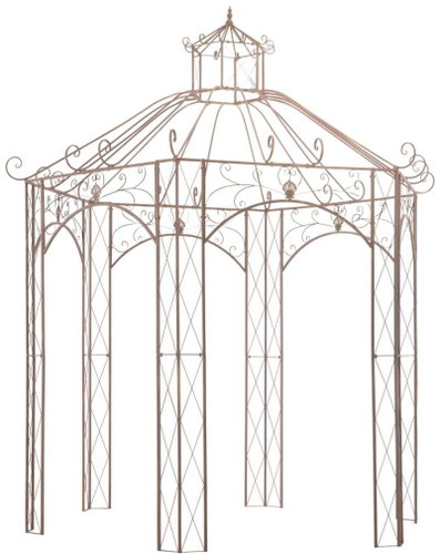 Garden gazebo antique brown 3 m iron - Garden Gazebo - Main image