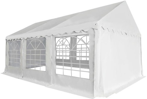 Garden arbor, PVC, 4x6 m, white - Garden Gazebo - Main image