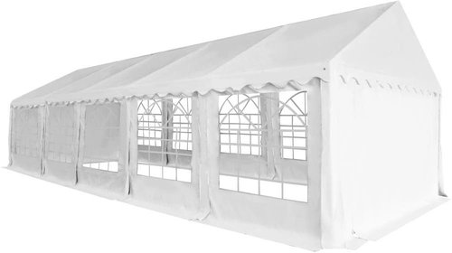 Garden Pavilion, PVC, 5x10m, White - Garden Gazebo - Main image