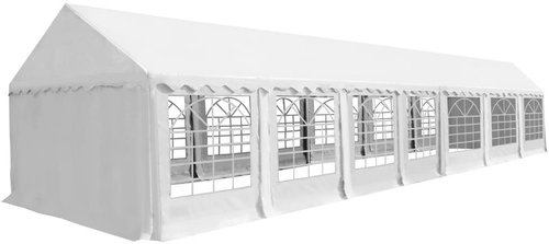 Garden Pavilion, PVC, 6x14m, White - Garden Gazebo - Main image
