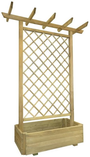 Garden Pergola with Box 162 x 56 x 204cm Wood - Trellis - Main image