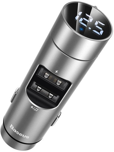 Baseus Energy Column Bluetooth FM Transmitter autonabíječka 2x USB QC3.0 3.1A, stříbrná - FM Transmitter - Main image