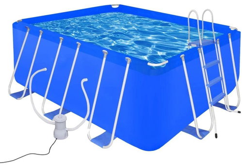 Swimming Pool with Ladder and Pump 400 x 207 x 122cm - Pool - Main image