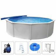 KWAD Pool Set Steely Deluxe Round 5.5 x 1.2m - Pool