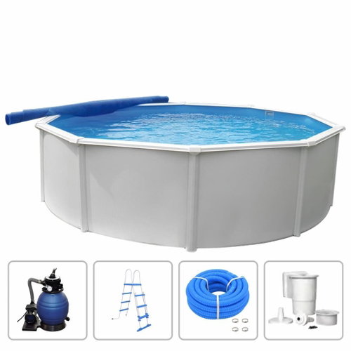 KWAD Pool Set Steely Deluxe Round 5.5 x 1.2m - Pool - Main image