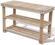 Botník s lavičkou 2-v-1 s lavičkou masivní jedlové dřevo - Botník